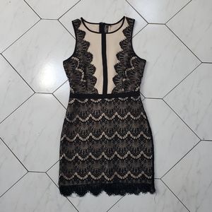 Andree Black Lace Sheath Dress Size Medium